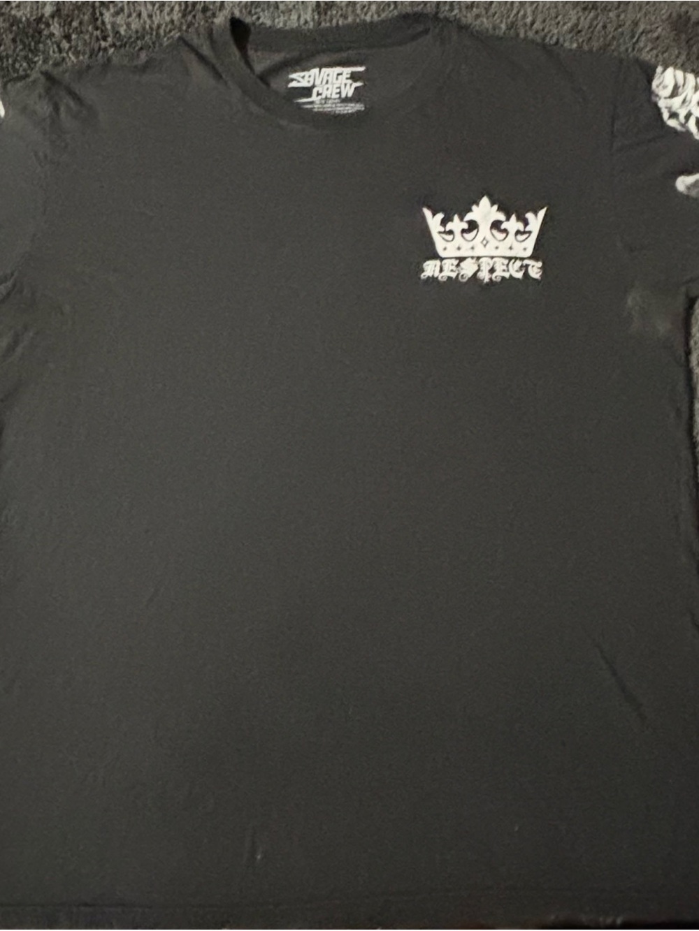 Salvage Black Short‑Sleeve Tee with White Crown Graphic